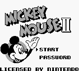 Mickey Mouse II title screen for GameBoy